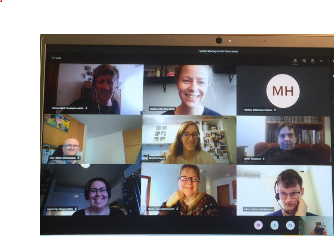 Mynd frá fyrsta þriðjudagsfundi haustannar - haldinn í Teams