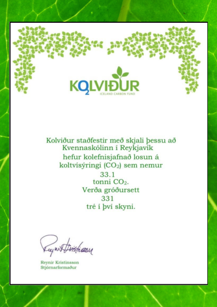 Viðurkenning fyrir þátttökuna