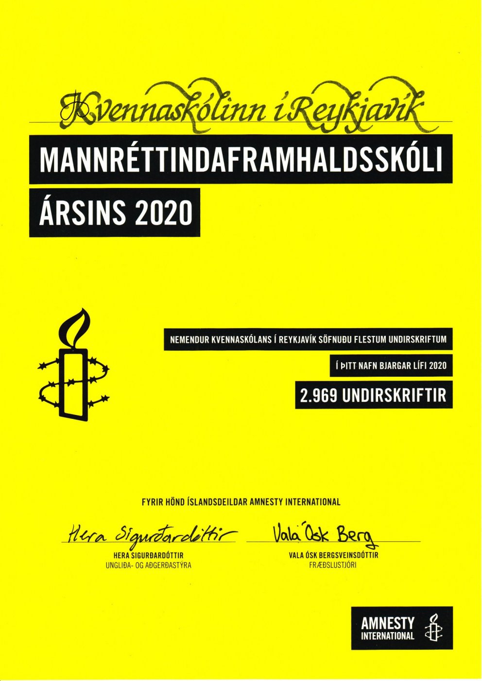 Kvennó einn af Mannréttindaskólum ársins