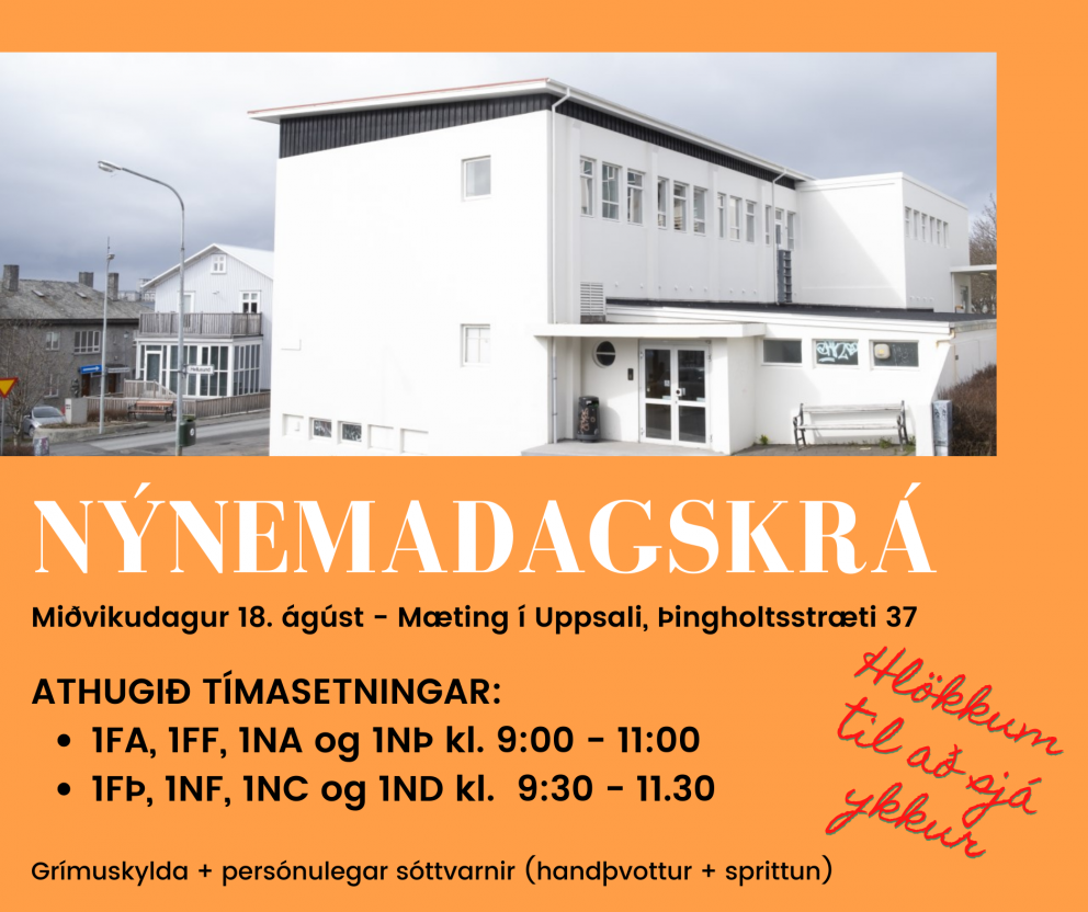 Dagskrá fyrir nýnema