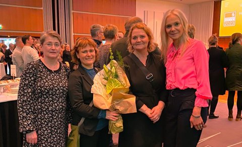 F.v. Guðný Rún Sigurðardóttir fjármálastjóri, Ásdís Arnalds aðstoðarskólameistari, Björk Þorgeirsdót…