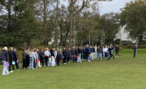 Frisbígolf í skólanum