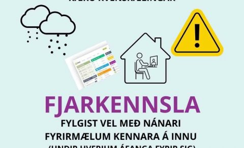 Fjarkennsla vegna veðurs
